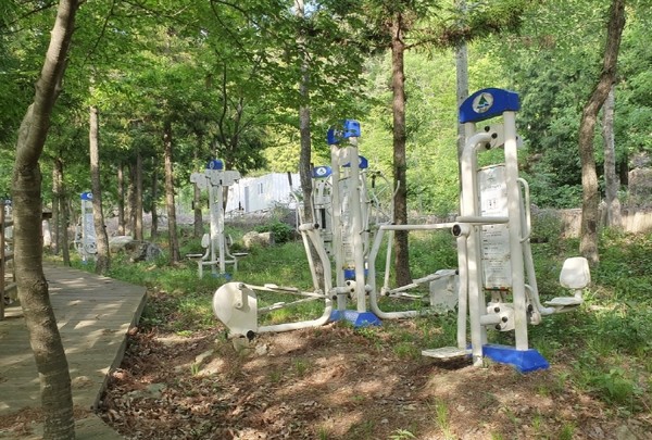 야외운동기구에 대한 관리가 체계적으로 이뤄지지만 무분별하게 설치된 야외운동기구에 대한 실태조사도 이뤄져야 한다.(현산면 봉동계곡)