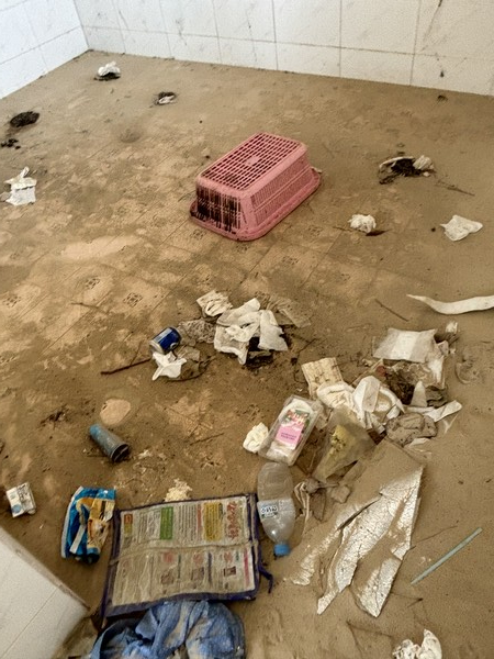 폐장된 송평해수욕장 건물의 출입구가 파손되고 샤워실 안쪽에는 온갖 오물이 버려져 철거가 요구되고 있다. 