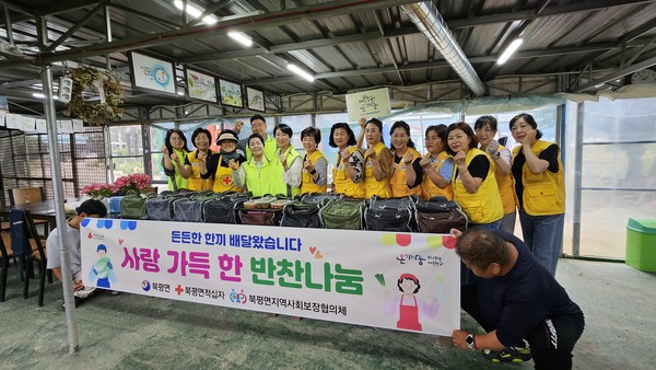 북평면에서 적십자사, 지역사회보장협의체가 협업해 매월 1회 40여 가구에 반찬을 배달하고 있다. 