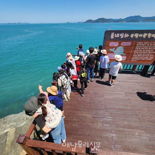 문내 임하도에 위치한 상괭이 관찰대는 모험을 좋아하는 아이라면 누구나 좋아할 만 한 곳이다.(사진 제공=서정초 이중헌 교사)