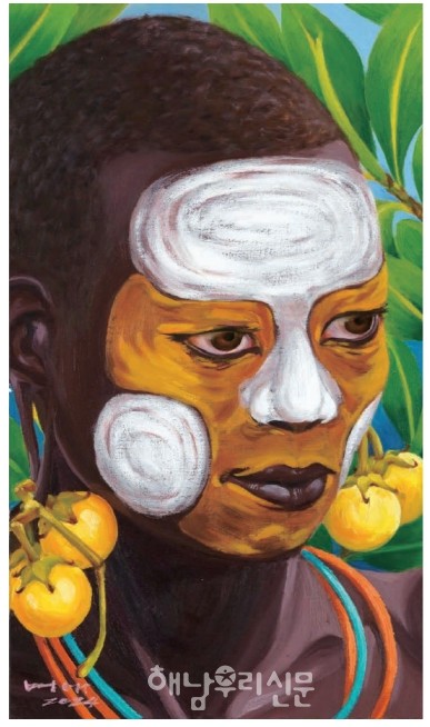 정미애 작가(후회 / 캠퍼스, 유화 / 27×45)