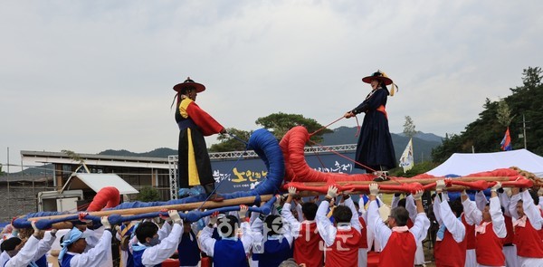 제14회 용줄다리기 축제가 지난 10월14일 열린 가운데, 우드럼줄이 승리하면서 내년 풍년을 점쳤다.