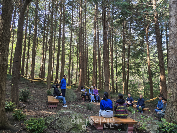 해남군은 치유농업 활성화를 위해 달보드레숲에서 2차례 시범운영을 실시했다.