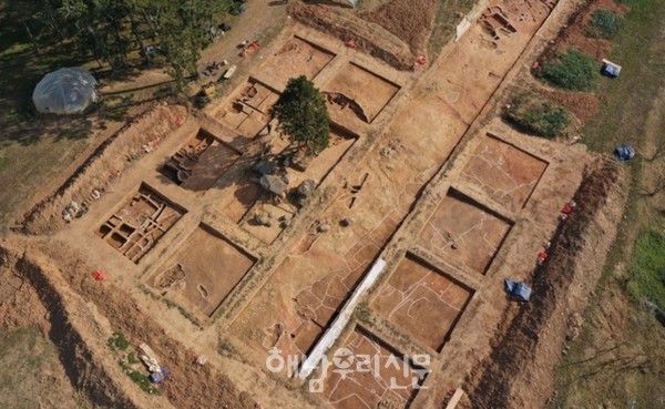송지면 군곡리 발굴 전경