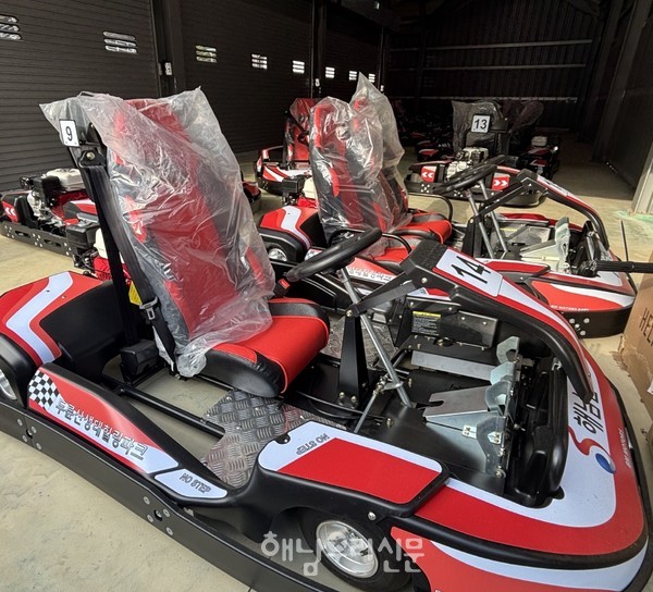 두륜산 힐링 테마파크에 들어설 카트레이싱 트랙을 달릴 차량이 6월 관객을 맞는다.