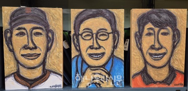 김창수씨의 ‘수성송 그리고 얼굴’ 전이 전남대 치과병원 아트스페이스갤러리에서 열리고 있다.