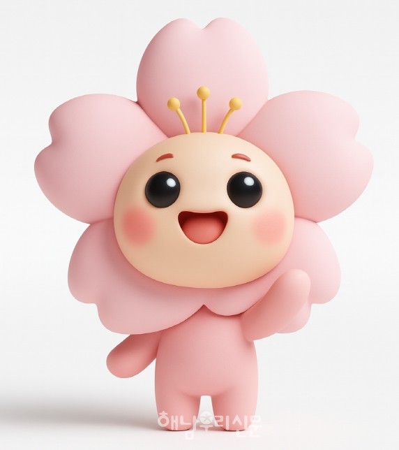 삼산면주민자치회가 민관이 함께 삼산면을 왕벚꽃 천국으로 만들겠다는 담대한 여정을 시작했다.(캐릭터 ‘해봄이’)
