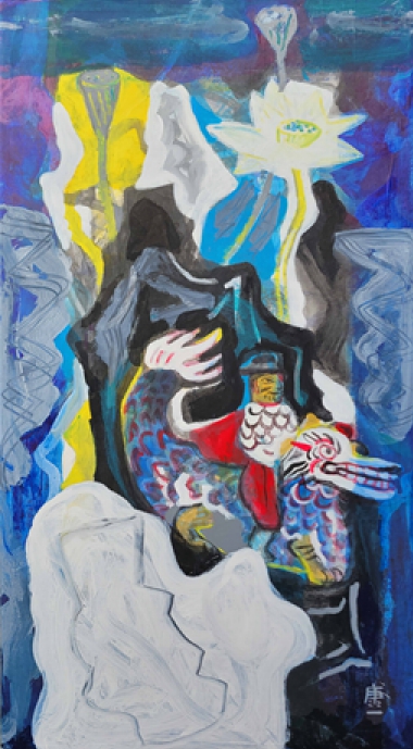 나의길 아리랑/한지위에 안료/180X180cm