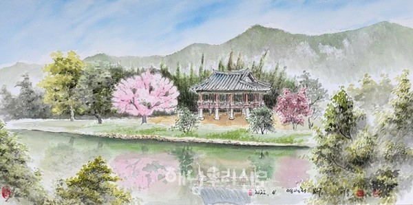영벽정 봄날(80.4×45.4) 아트지에 수묵담채