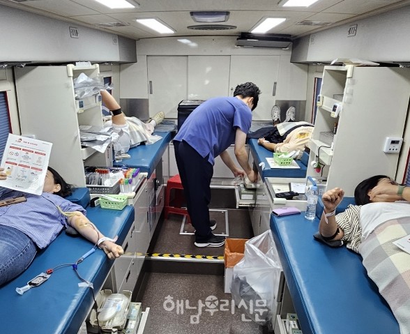 올해 사랑의 헌혈 행사에 군민 536명이 참여, 지난해 보다 소폭 상승했다.