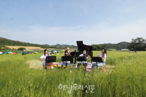 황산 연호 보리축제 공연 장면